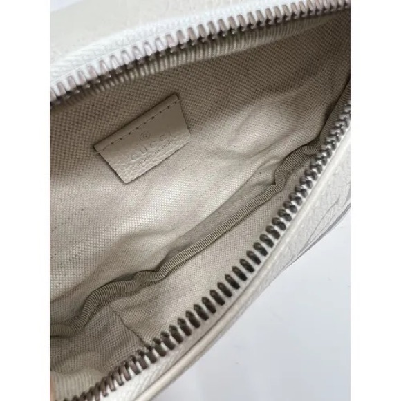 Gucci Logo leather belt Ivory white leather Fanny pack leather shoulder bag - Picture 4 of 7